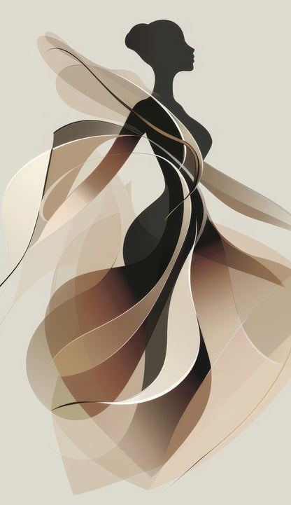 Classy silhouette - Brown indoor outdoor tablecloth for