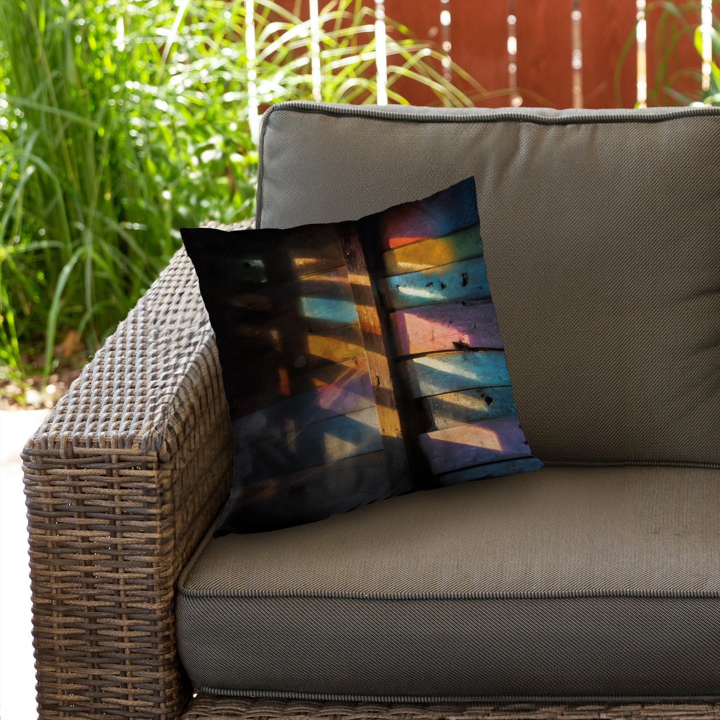 Casting Rainbows Poly Twill Throw Pillow | Home Decor Accent