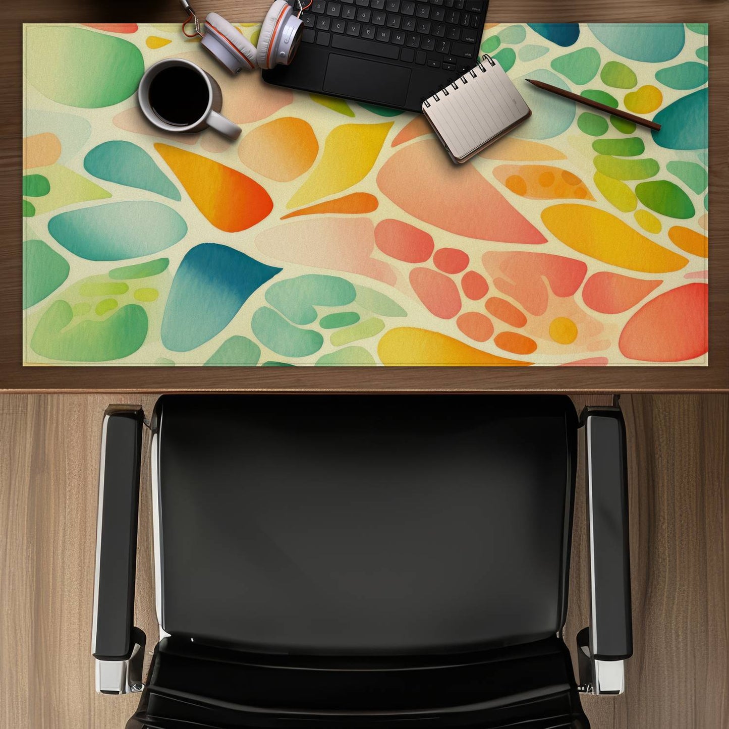 Organic Fruits Green Desk Mat | Eco-Friendly Home Decor