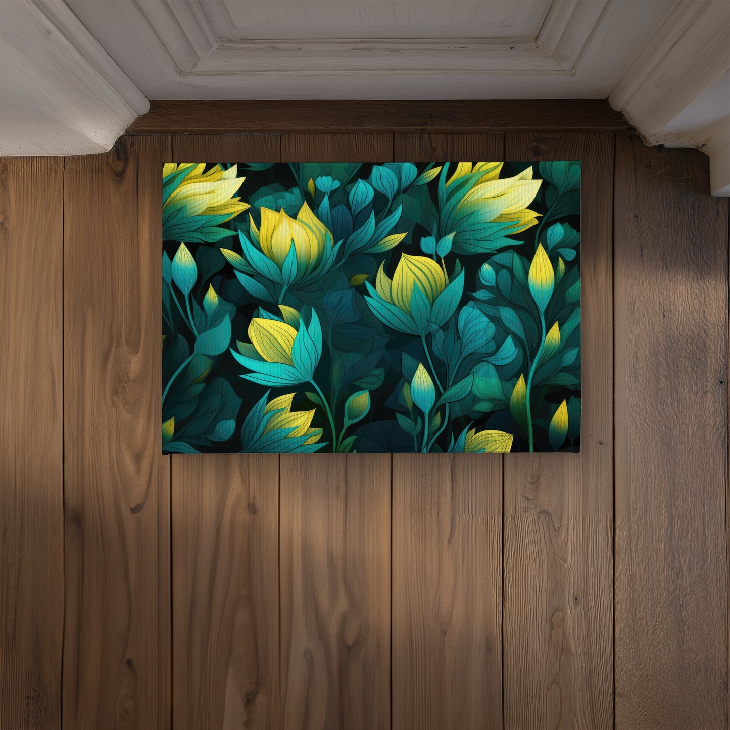 Intense Bloom Yellow Indoor Outdoor Door Mat | Home Decor