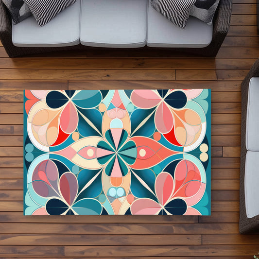Mandala Pink Outdoor Area Rug | Home Decor Essential