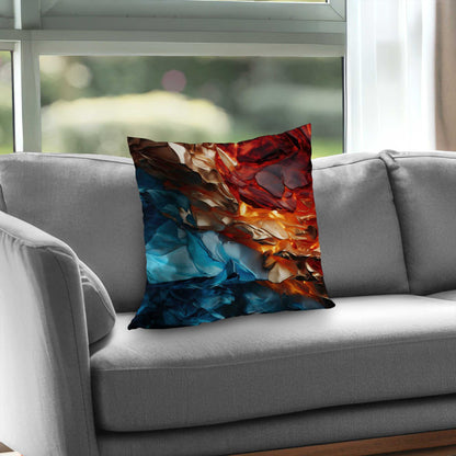 Coussin décoratif en sergé de polyester à contraste minéral - Accessoire de décoration intérieure