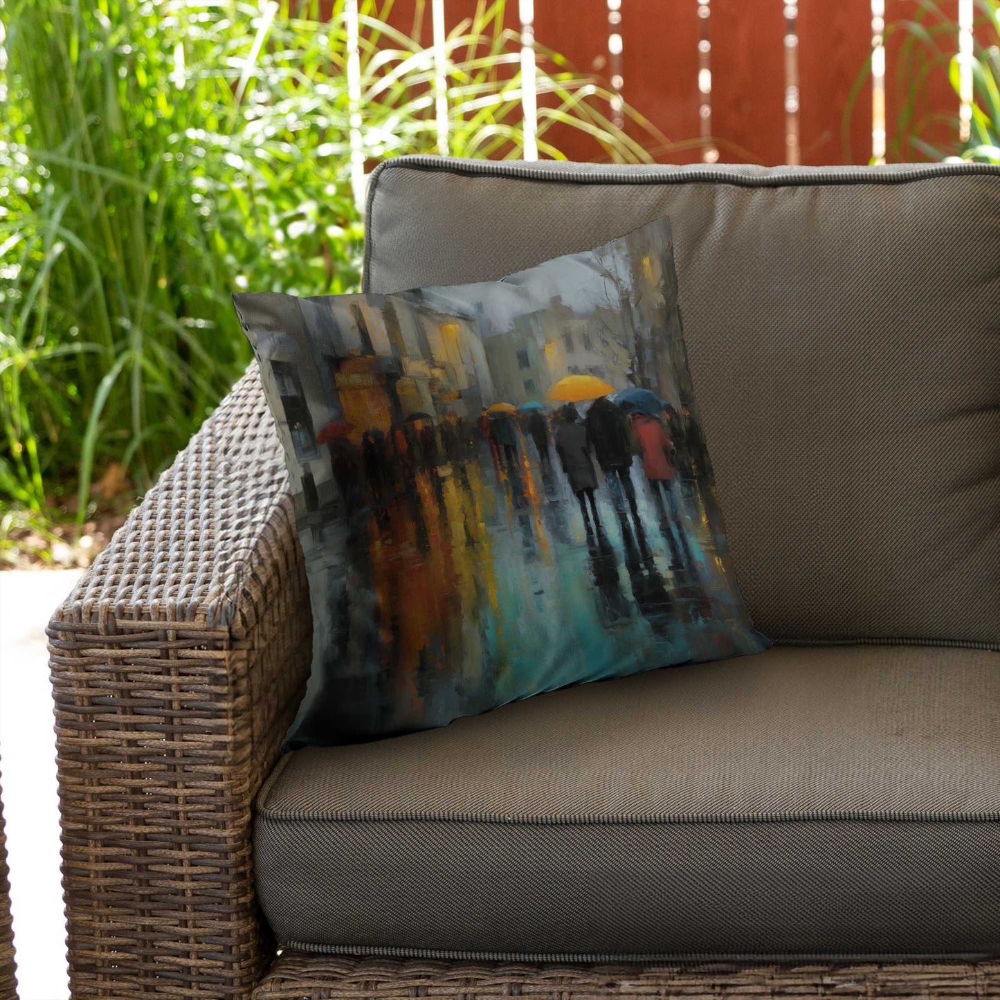 Rainy Day Poly Twill Throw Pillow - Cozy Home Decor Accent