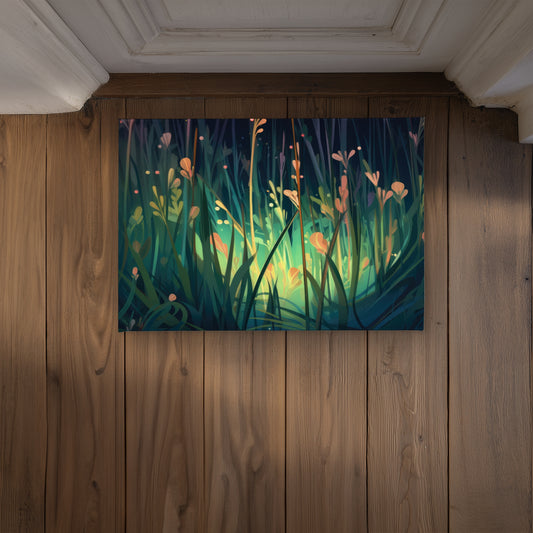 Between Twigs Orange Indoor Outdoor Door Mat - Home Decor