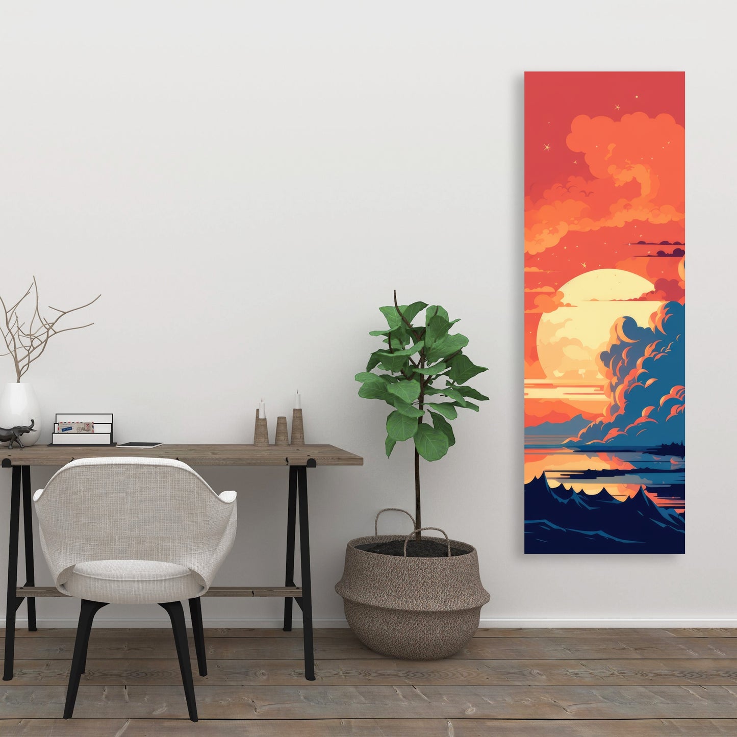 Orange and Blue - Yellow Canvas for Home Decor | Vibrant Art