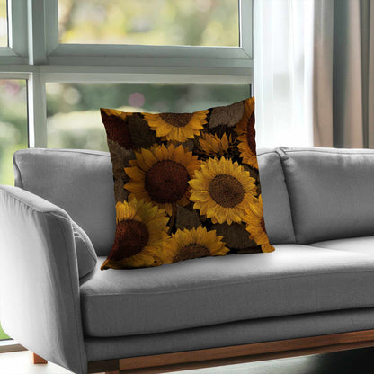 Golden Glow Blooms Throw Pillow - Stylish Home Decor Cushion