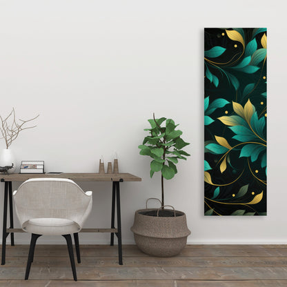Twirling Twigs - Turquoise Canvas Home Decor Art Piece
