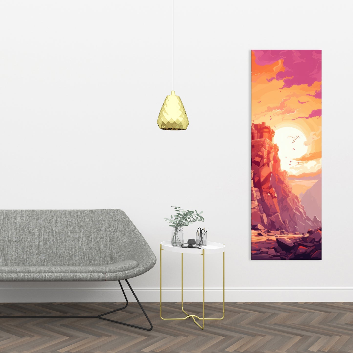 The Setting Rampart - White Canvas | Stylish Art