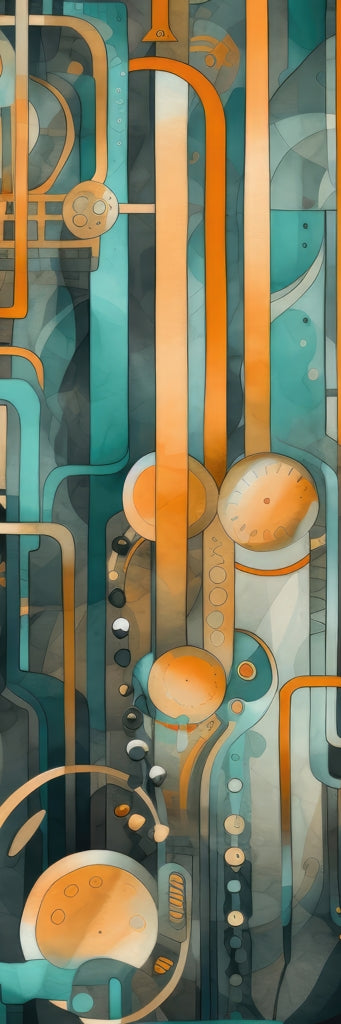 Astrological machinery - Framed Canvas - Print on demand