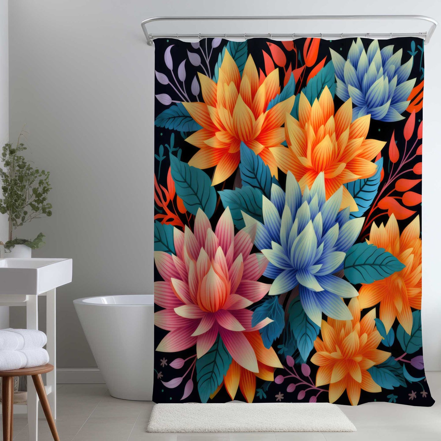 Rideau de douche Color Bouquet | Accent de décoration intérieure éclatant
