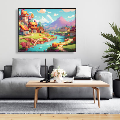 Sweet town - 36"x36" Framed canvas