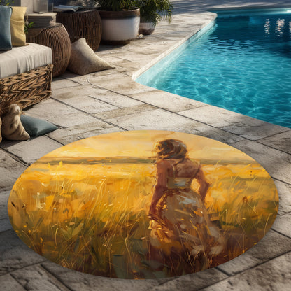 Explorer le tapis extérieur rond - Accent de décoration intérieure élégant