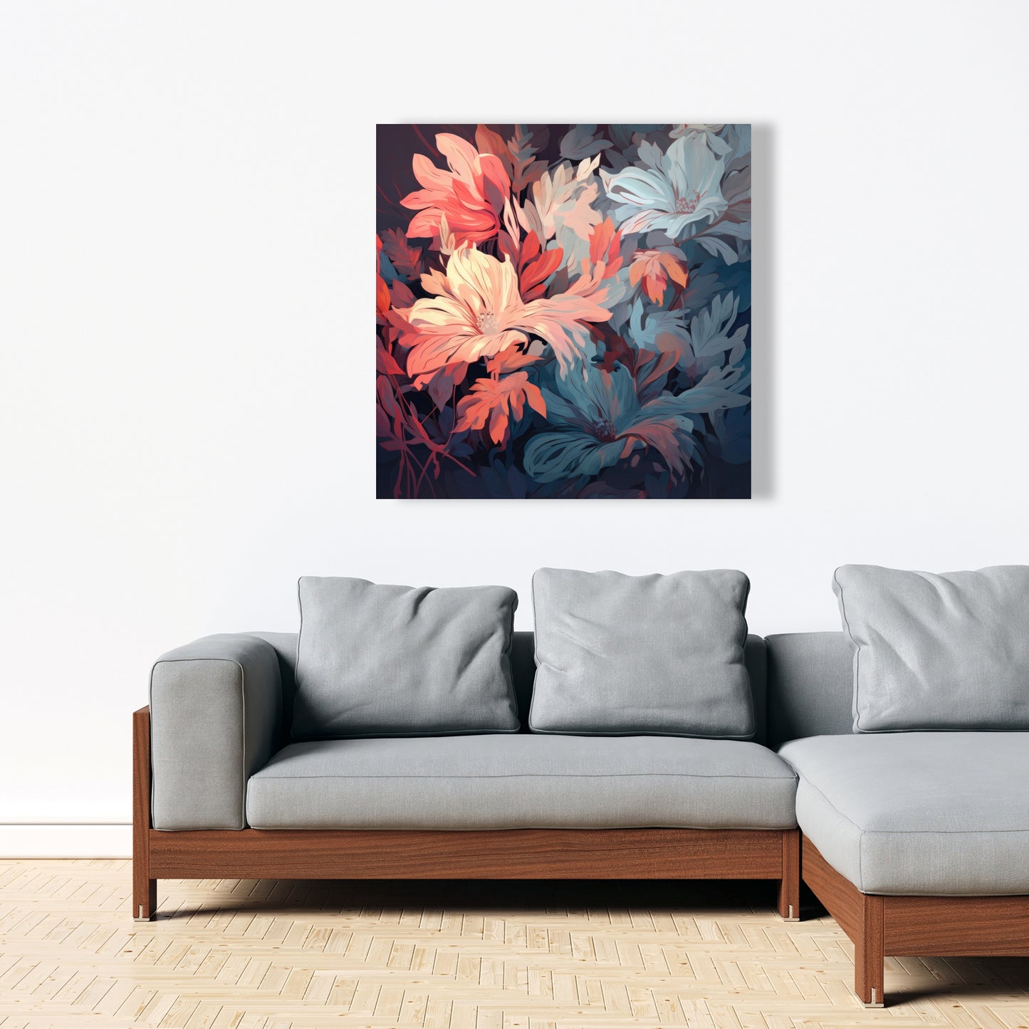 Silent charm - Turquoise Canvas Art for Home Decor