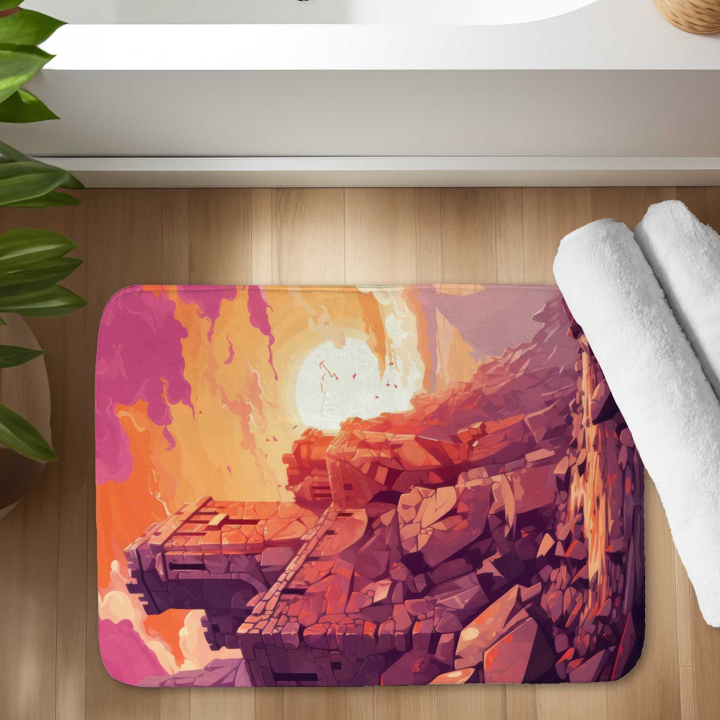 The Setting Rampart - Purple Bath Mat for Home Decor