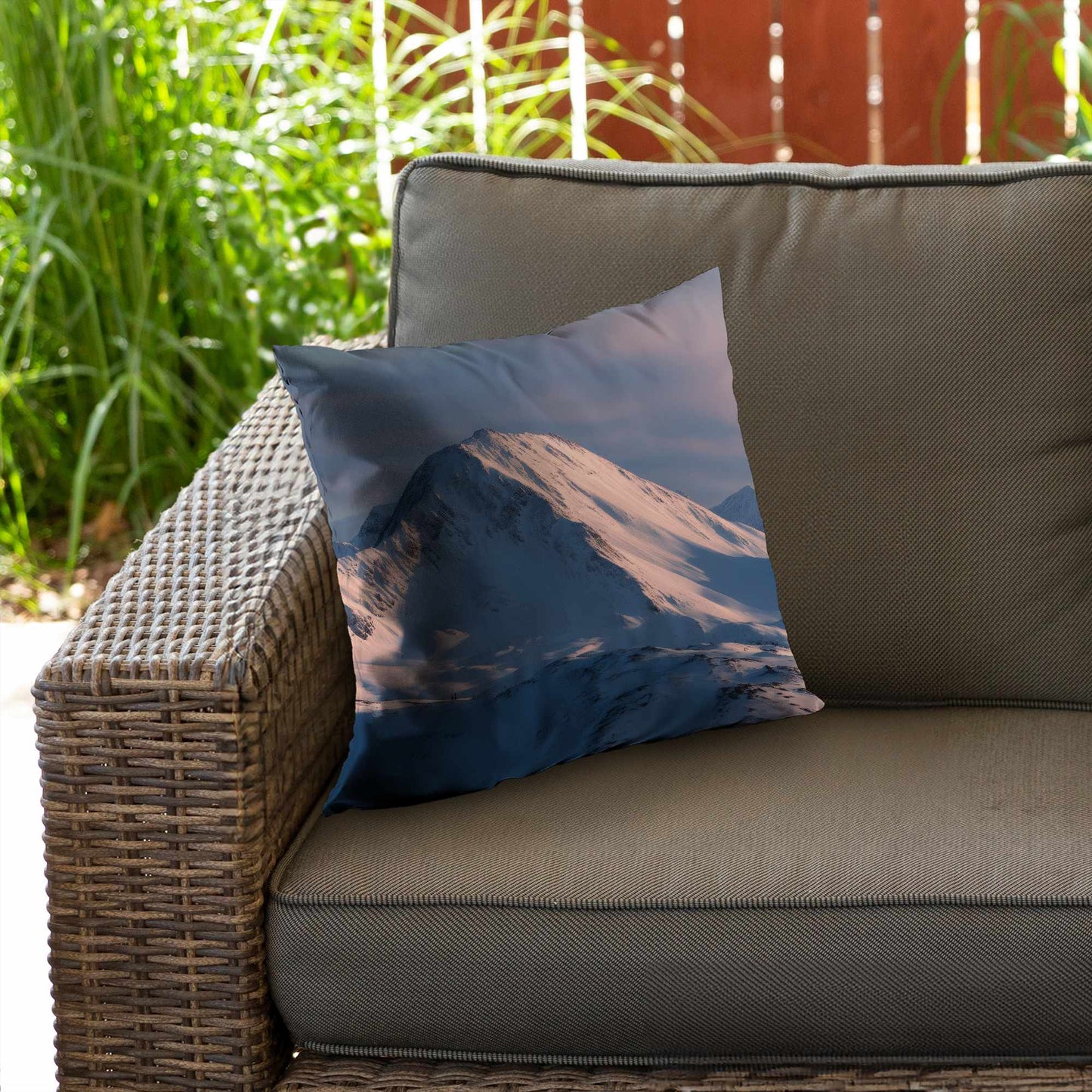 Icy Peaks - White Poly Twill Throw Pillow Insert for Decor