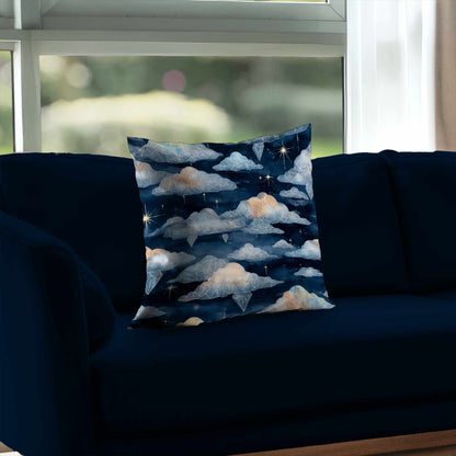 Oreiller décoratif en sergé polyester Nuages de cristal célestes