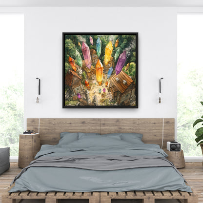 From Above - Brown Framed Canvas for Elegant Home Decor