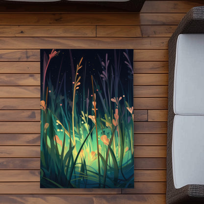 Between Twigs Turquoise Outdoor Area Rug for Home Decor