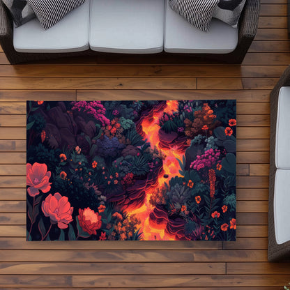 Tapis d'extérieur Lave en fusion | Accent de décoration élégant