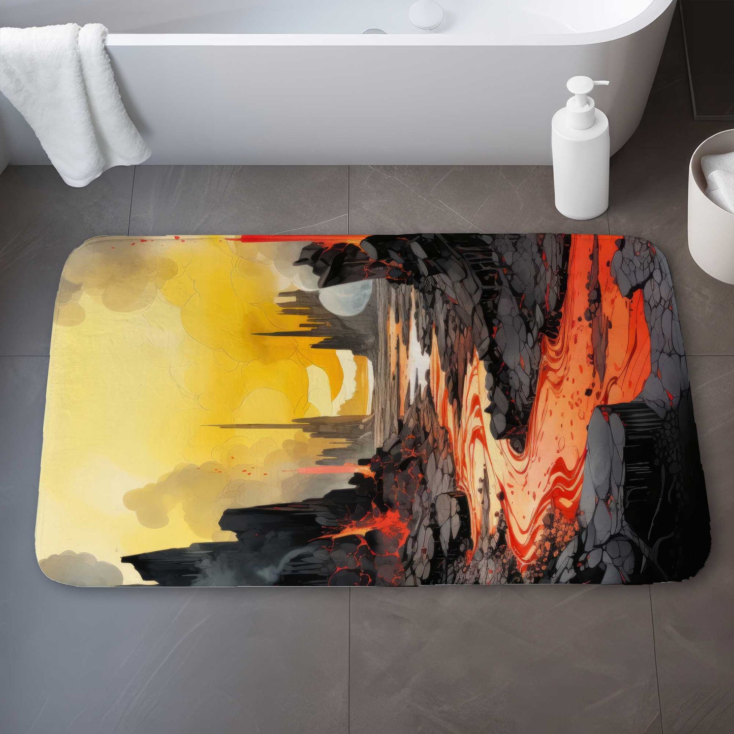 Charred Yellow Bath Mat - Stylish Home Decor Accessory