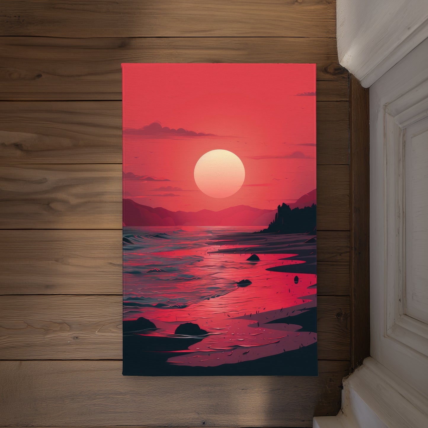 Red Sky Black Indoor Outdoor Door Mat - Stylish Home Decor