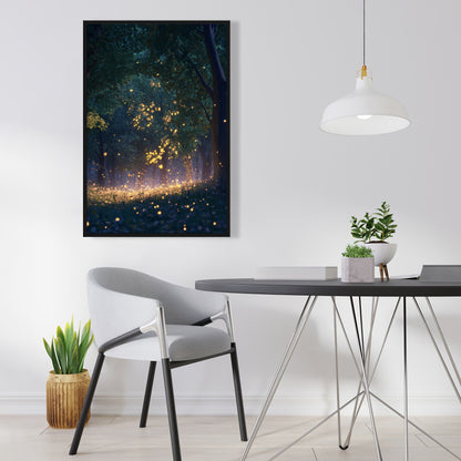 Glowing leaves - 36"x36" Framed canvas