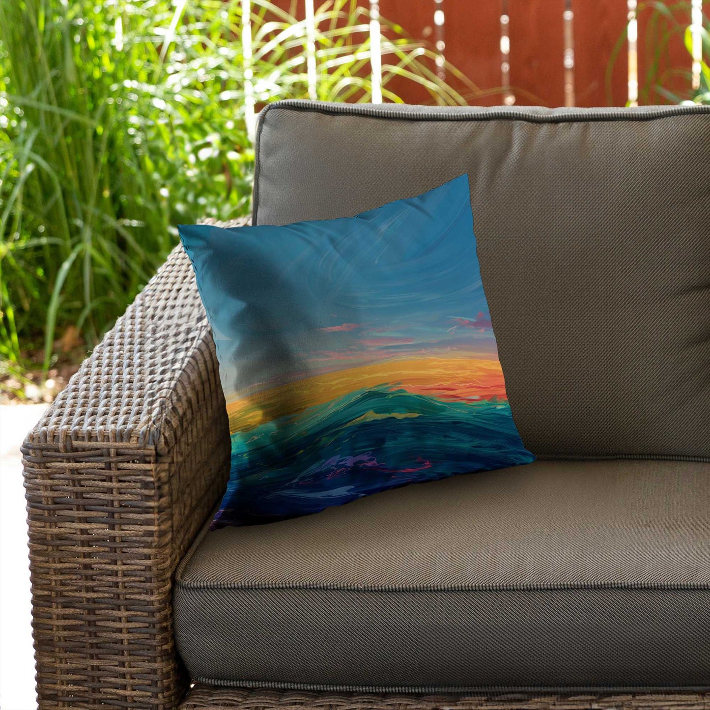 Watercolors Poly Twill Throw Pillow - Stylish Home Decor