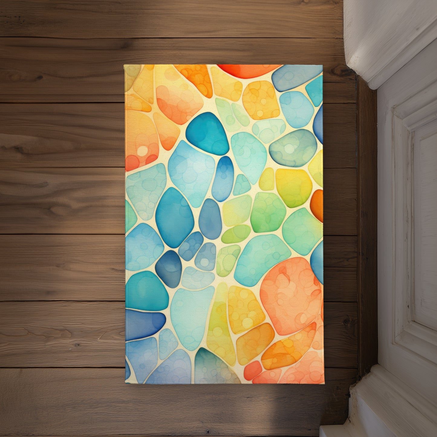 Blobs Orange Indoor Outdoor Door Mat - Stylish Home Decor