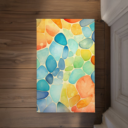 Blobs Orange Indoor Outdoor Door Mat - Stylish Home Decor