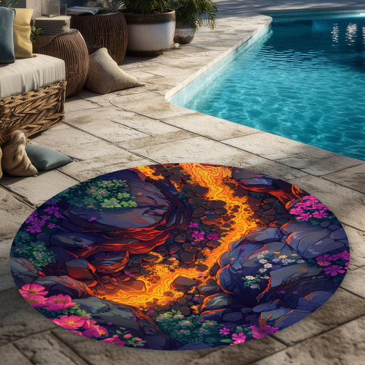 Hot River Round Outdoor Area Rug for Stylish Home Decor