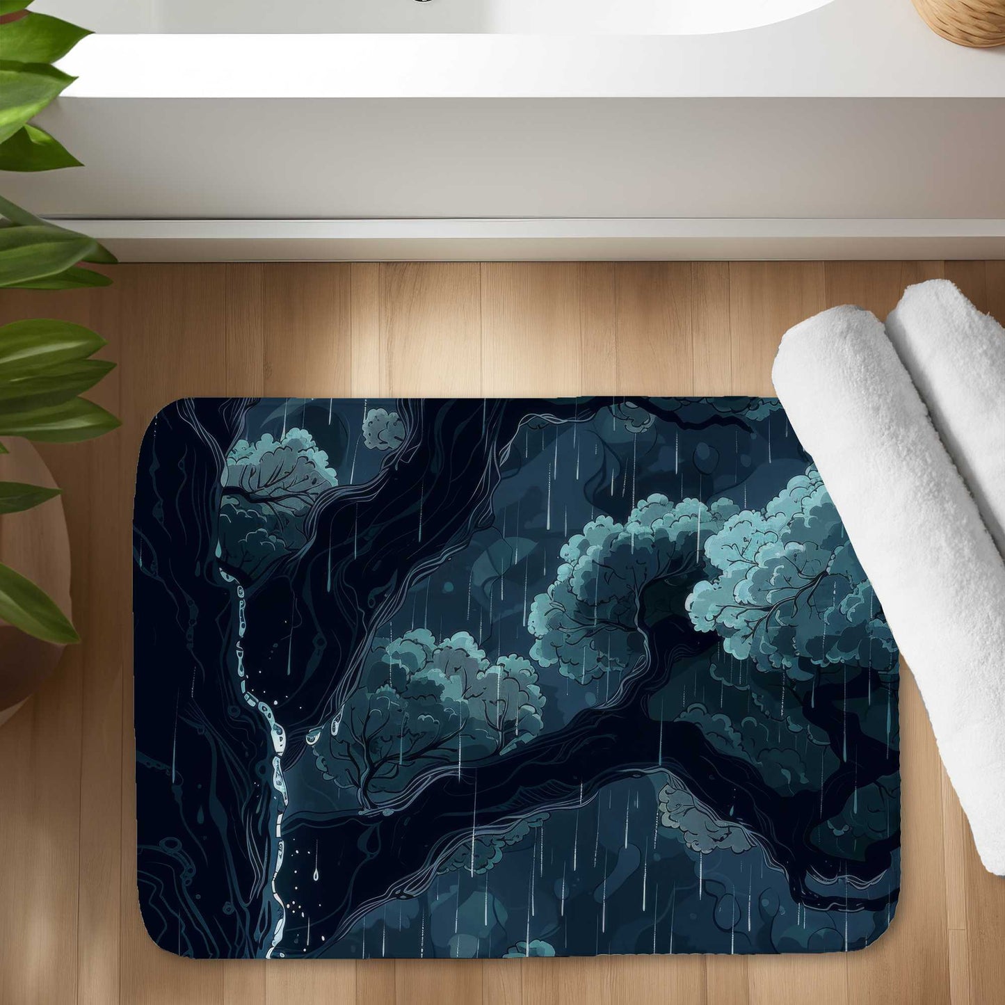 Canopy Blue Bath Mat - Stylish Home Decor Essential