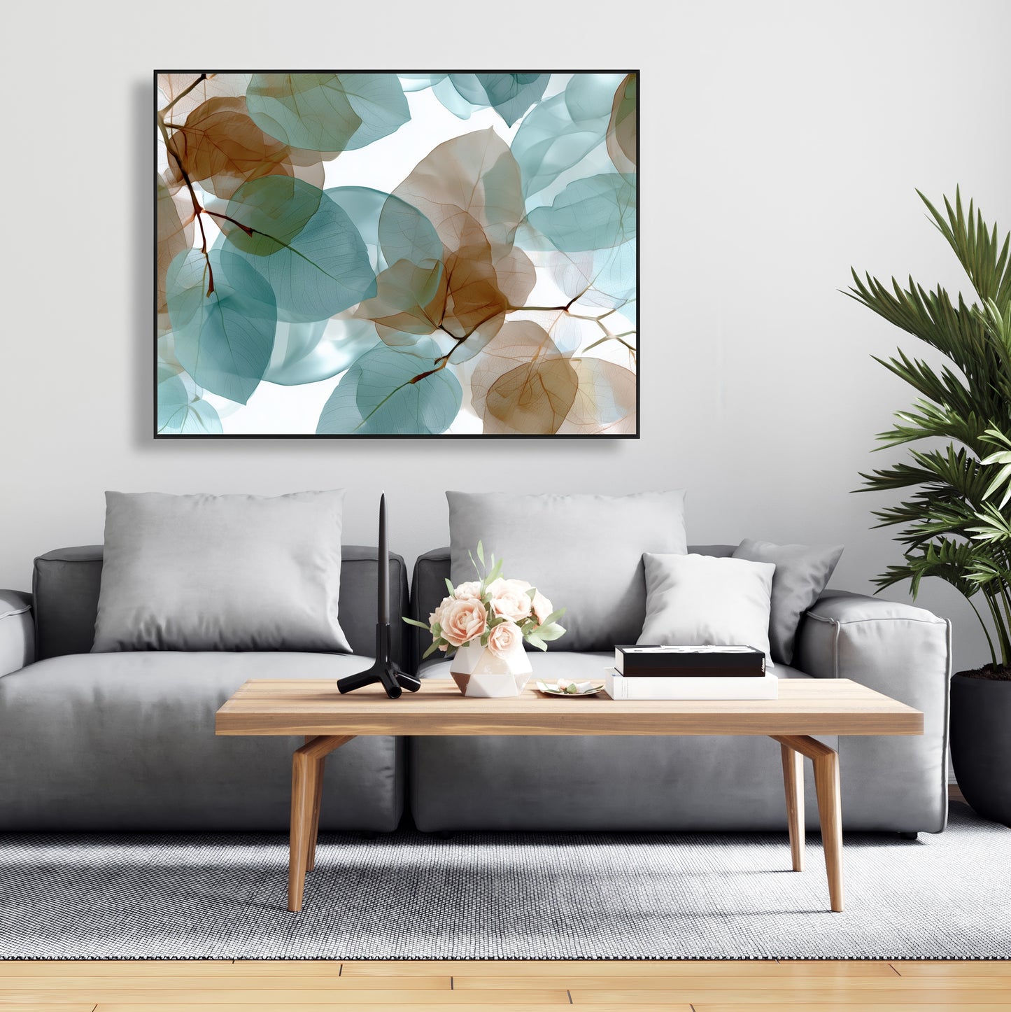 Translucent leaves - 24"x24" Framed canvas