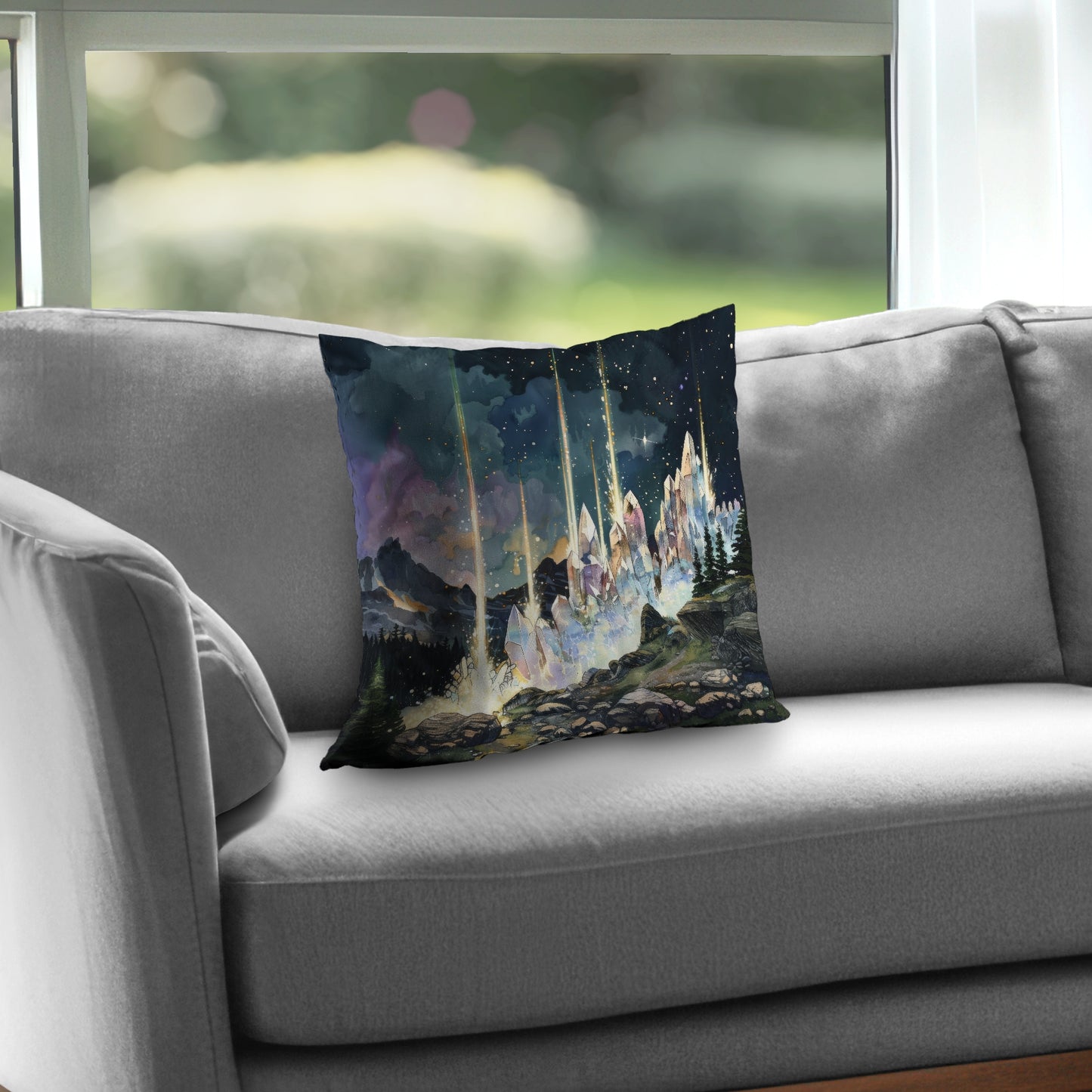 Magical beams White Poly Twill Throw Pillow Insert | Home Decor