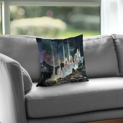 Magical beams White Poly Twill Throw Pillow Insert | Home Decor