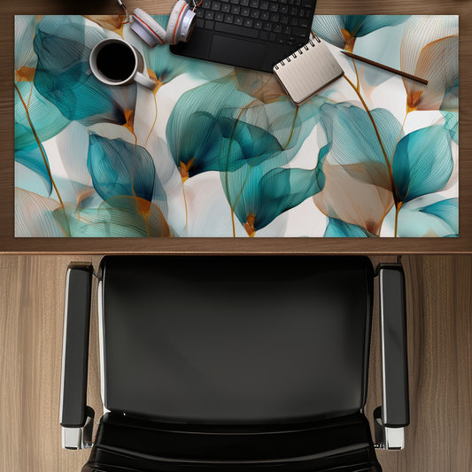 Teal and Brown Gold Desk Mat | Stylish Home Decor Accessory