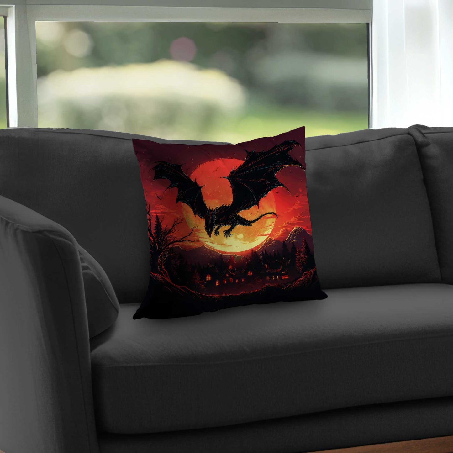 The dragon's wrath - poly twill throw pillow | home decor