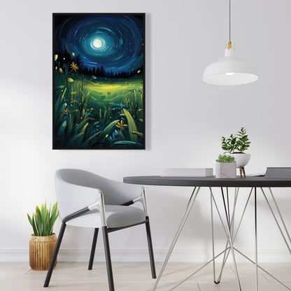 Between grass blades - 36"x36" Framed canvas