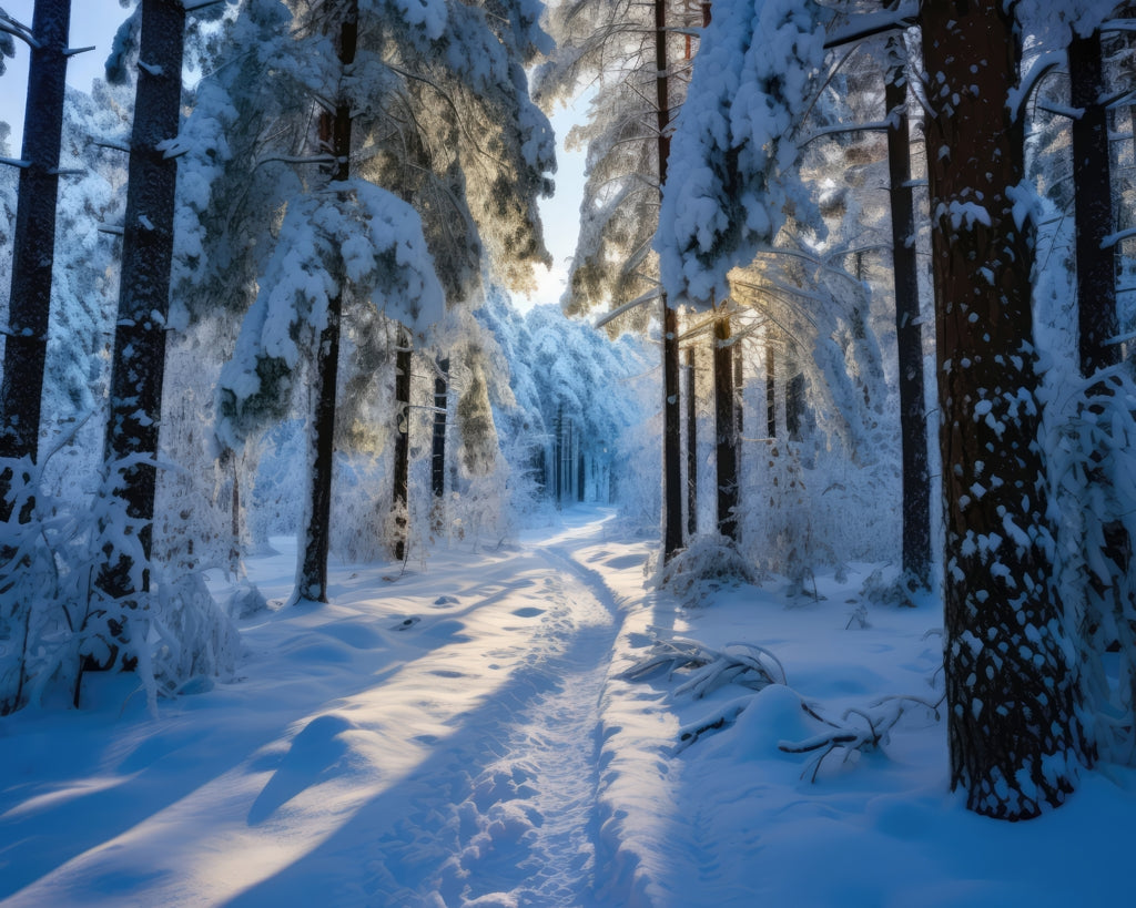 Snowy Path Black Polyester Placemat | Stylish Table Setting