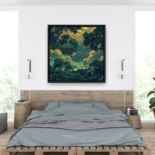 Drops - Yellow Framed Canvas Art for Stylish Home Decor