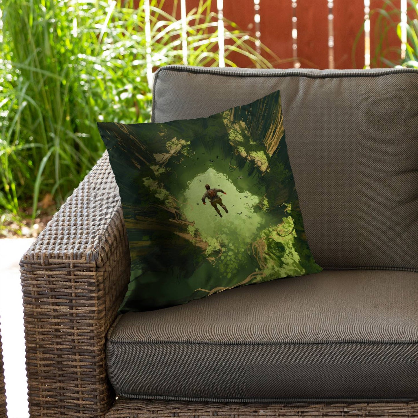 In the unknown - Throw pillow - Print on demand