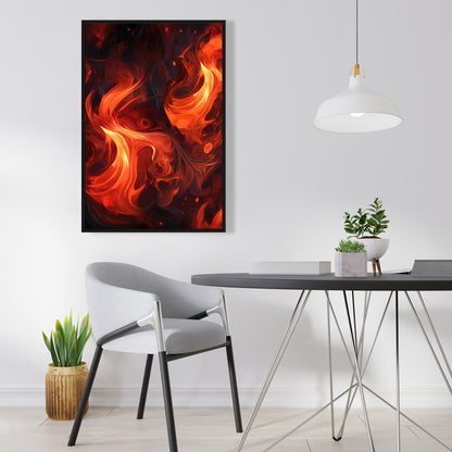 Fires of heck - 36"x36" Framed canvas