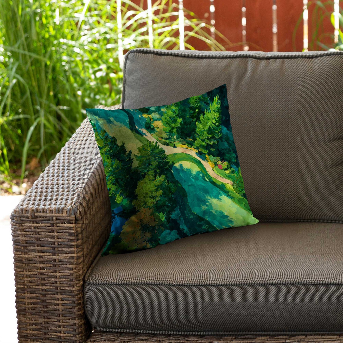 Coussin décoratif en sergé de polyester Peaceful Course | Accessoire de décoration intérieure