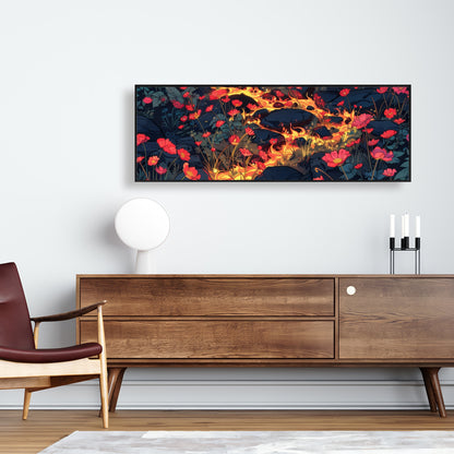 Dodging nature - 36"x36" Framed canvas