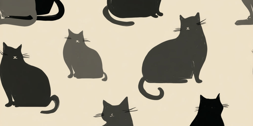 Tapis de bureau Silent Cat Gathering | Décoration d'intérieur élégante