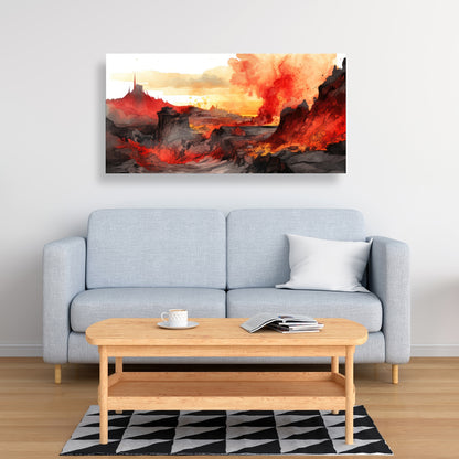 Minimalist Flow - Red Canvas Art | Modern Style