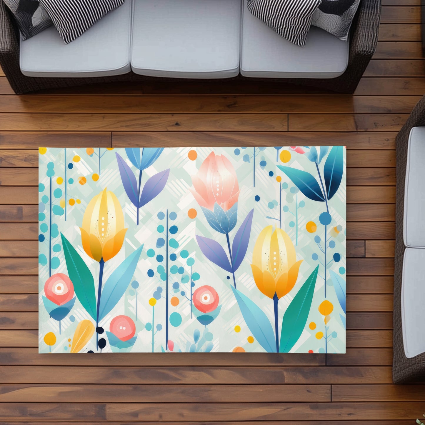 Calming Scents Orange Outdoor Area Rug for Home Decor