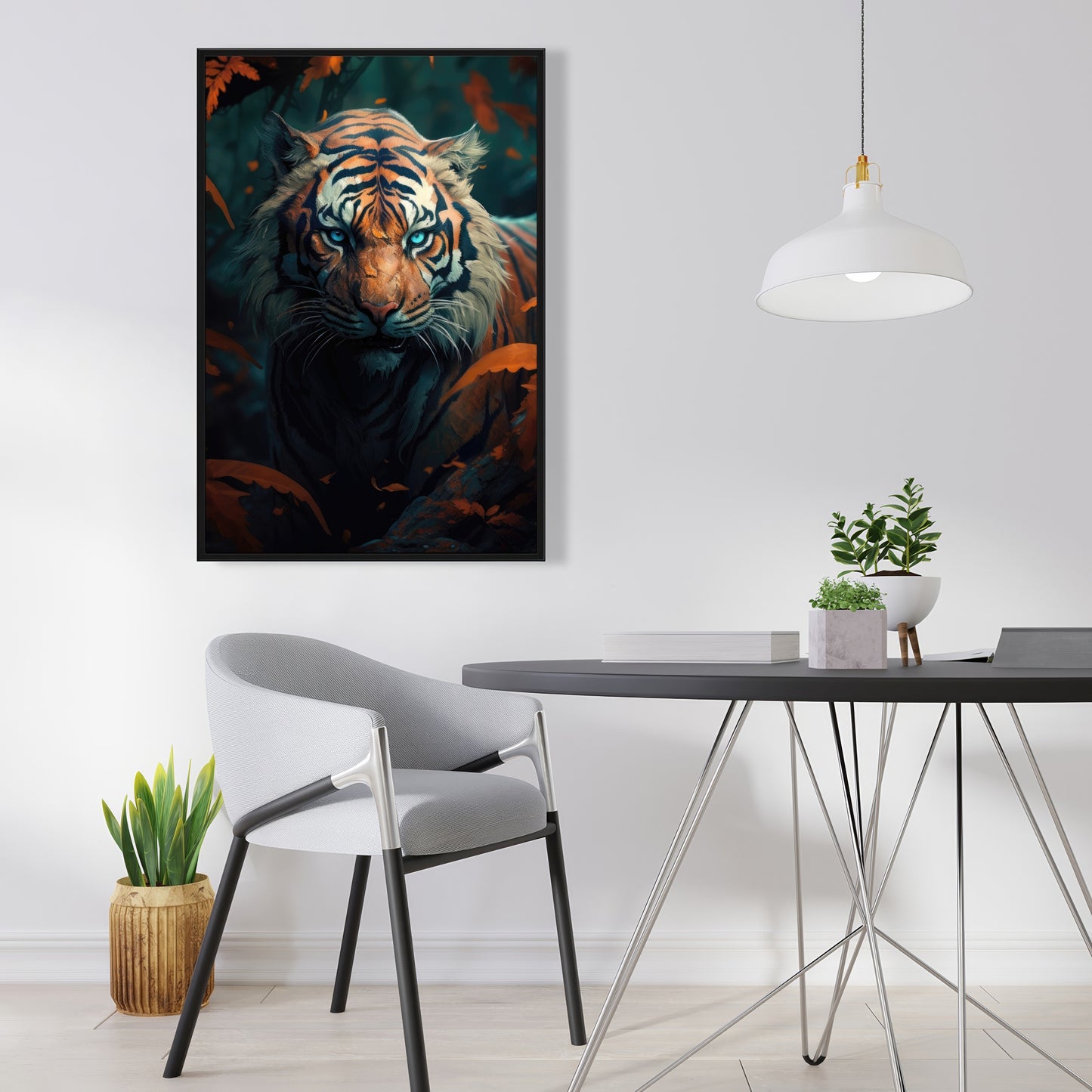 Observed - Orange Framed Canvas Art for Home Decor
