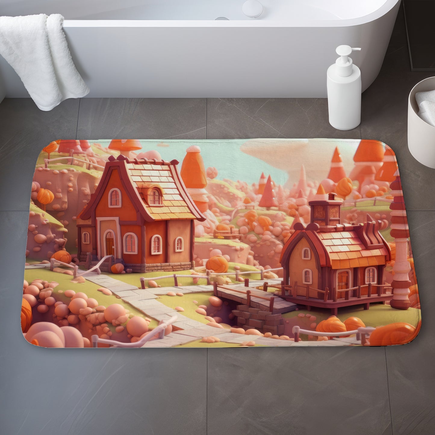 Toy town - 17"x24" Bath mat