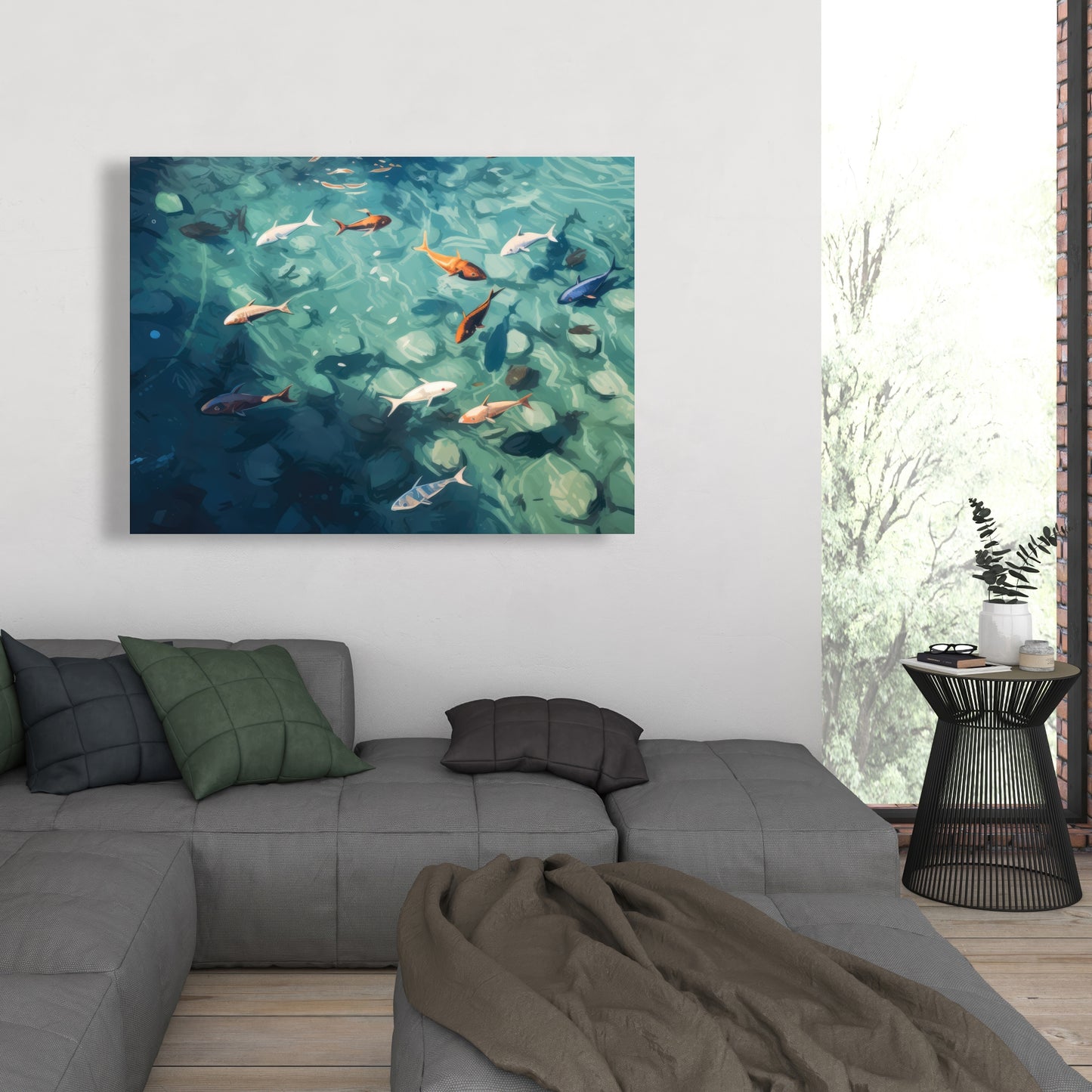 Caustic fish - 32"x32" Canvas