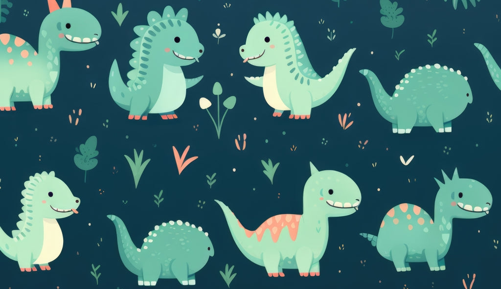 Happy dinosaurs - Desk mat - Print on demand